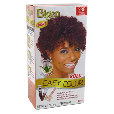 Bigen Easy Color - 2RB Burgundy Bold Permanent Hair Dye with Aloe & Olive Oil - ANNS BEAUTY SUPPLY